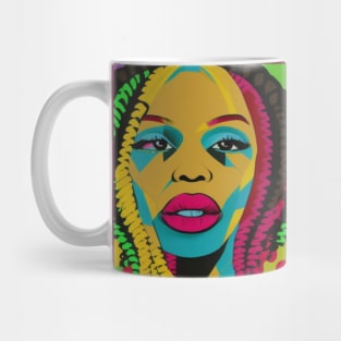 Bold Pop Art-African American Woman With Locs Mug